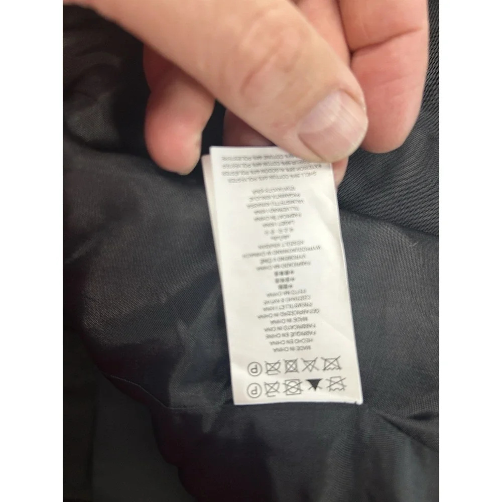 Michael Kors Black Asymmetrical Zip Trench Rain Jacket Women's L Missing Belt